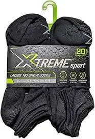 Xtreme Sport Men'S No Show Socks 10 Pair Size 8-12
